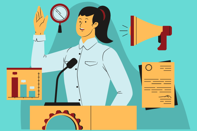 The six management challenges of 2023 Cartoon image of a millennial manager